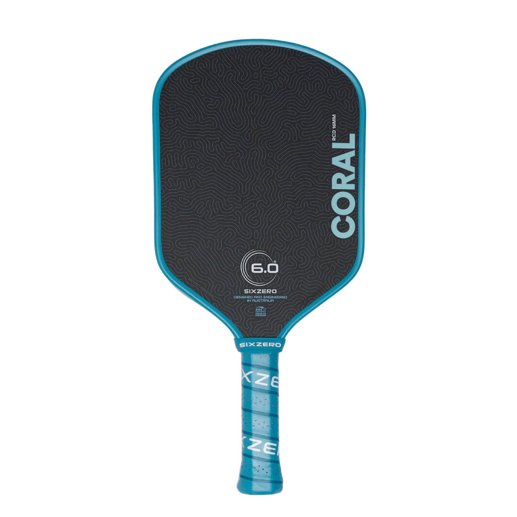 6.0 Six Zero Pickleball Paddle Coral 16mm Hybrid