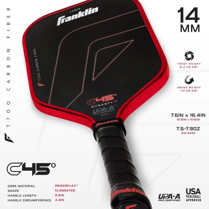 C45° Carbon Fiber Paddle Series - Red