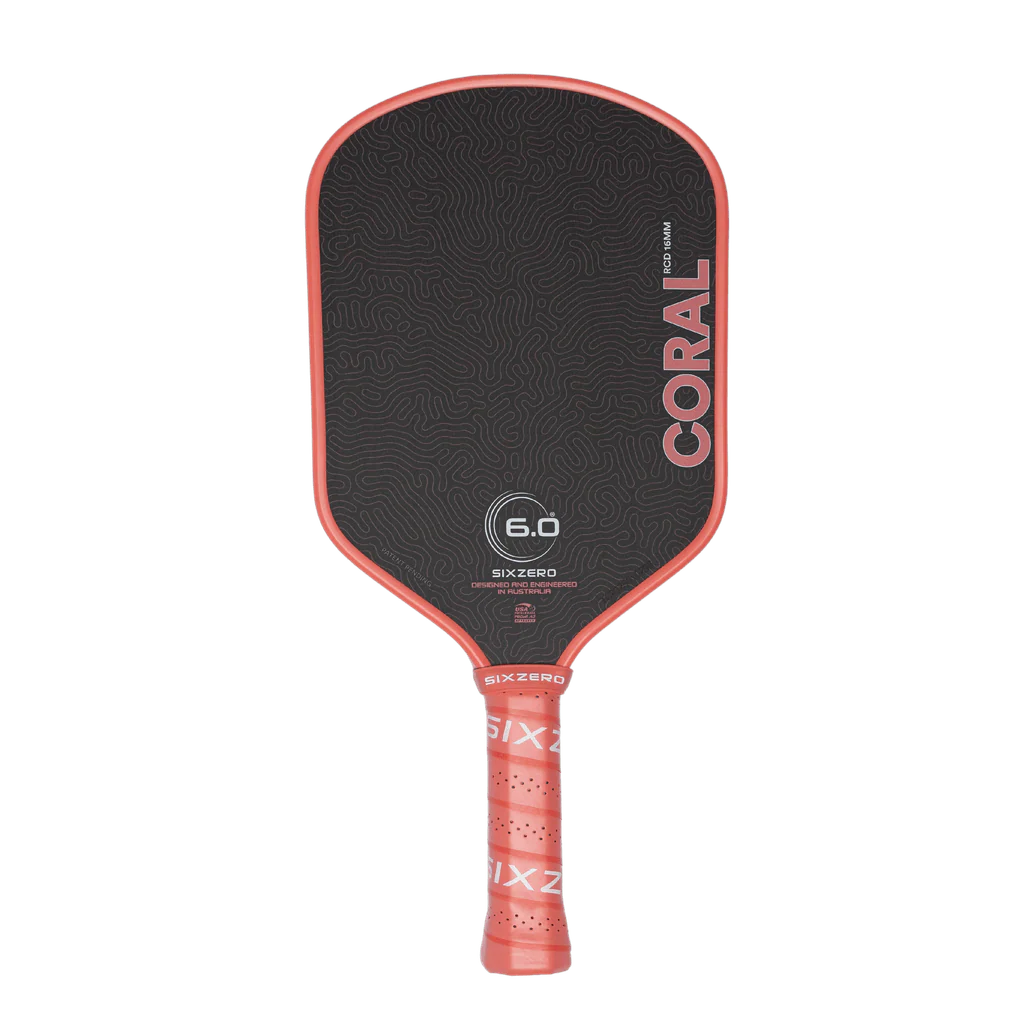 6.0 Six Zero Pickleball Paddle Coral 16mm Hybrid